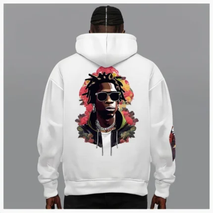 Young Thug Cropped White Hoodie